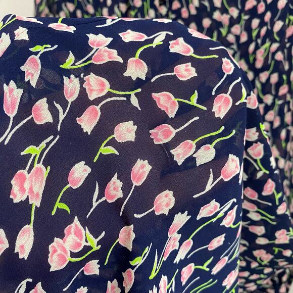 Vintage DVF Editions for Lord & Taylor Sheer Midi Mock Neck Dress - Picture 6 of 12